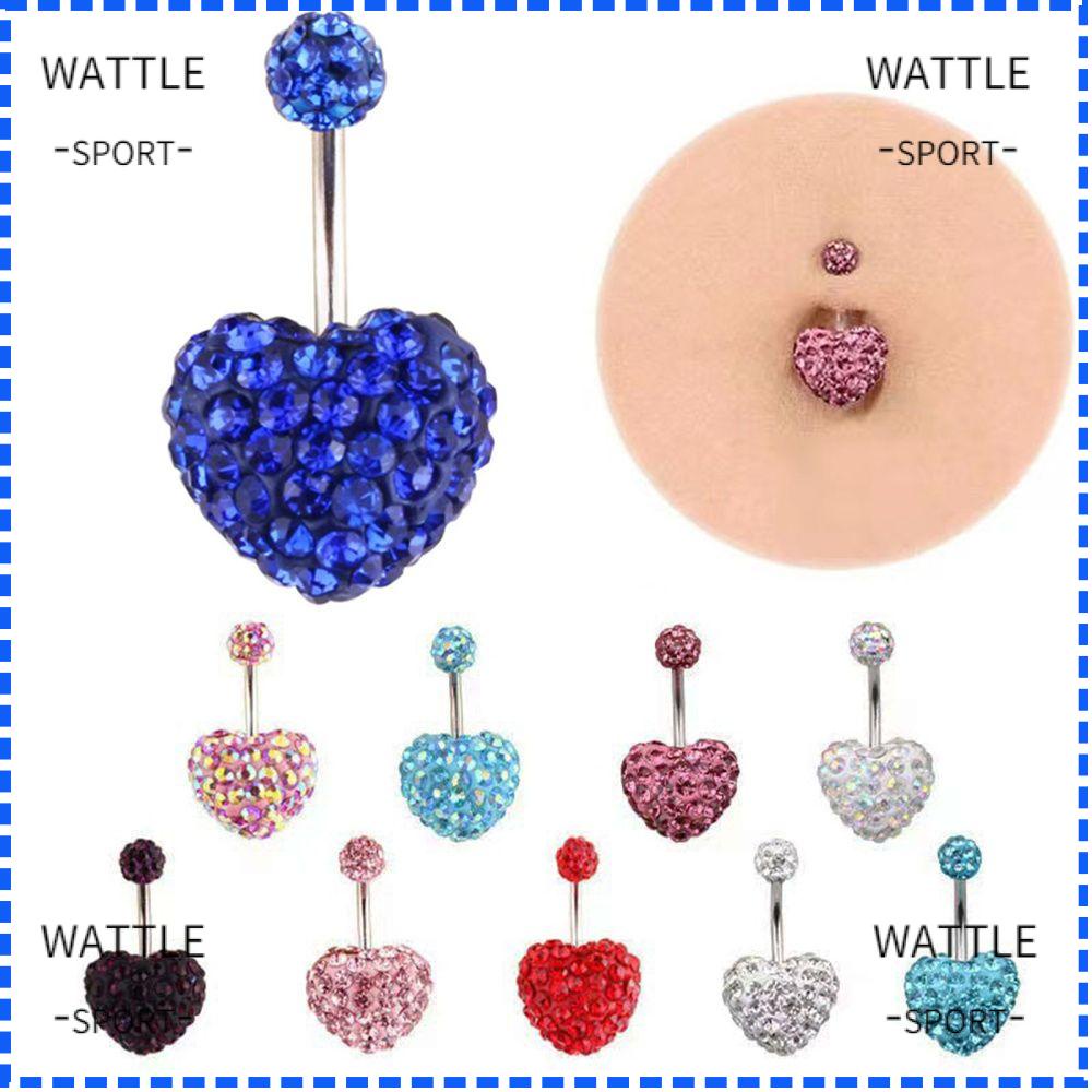 WATTLE Heart Belly Bar Dangly Bars Button Jewellery Fake Belly Ring ...