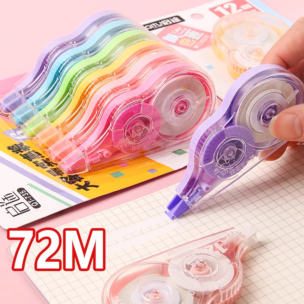 6pcs correction tape set 72M Large capacity correction tape colorful