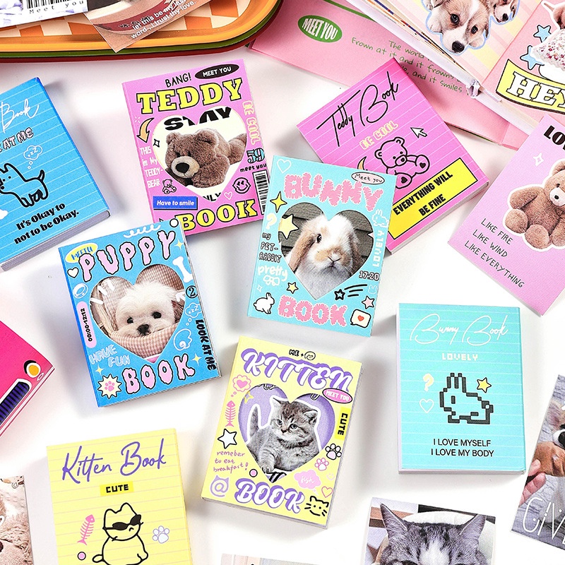 Cdaily|50pcs Cartoon Cute Sticker Book Mini Sticker Handbook Sticker ...