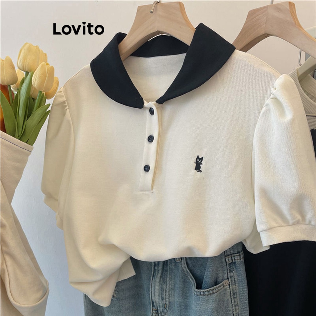Lovito Women Casual Plain Pattern T-Shirt LNE27065 (White) | Shopee ...