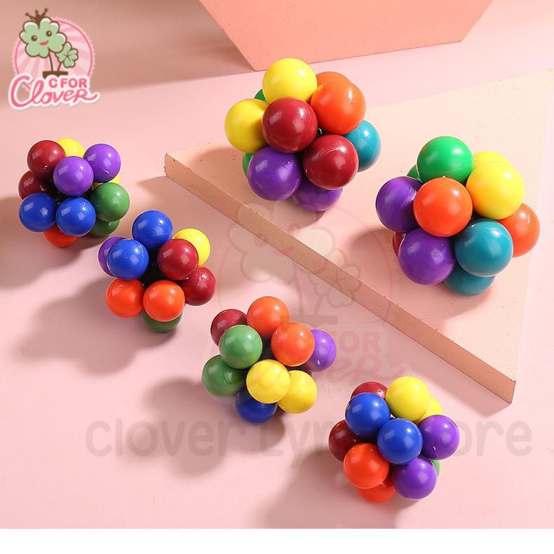 Beads PULL FIDGET BALL anti stress BALL atomic pastel rainbow sensory ...