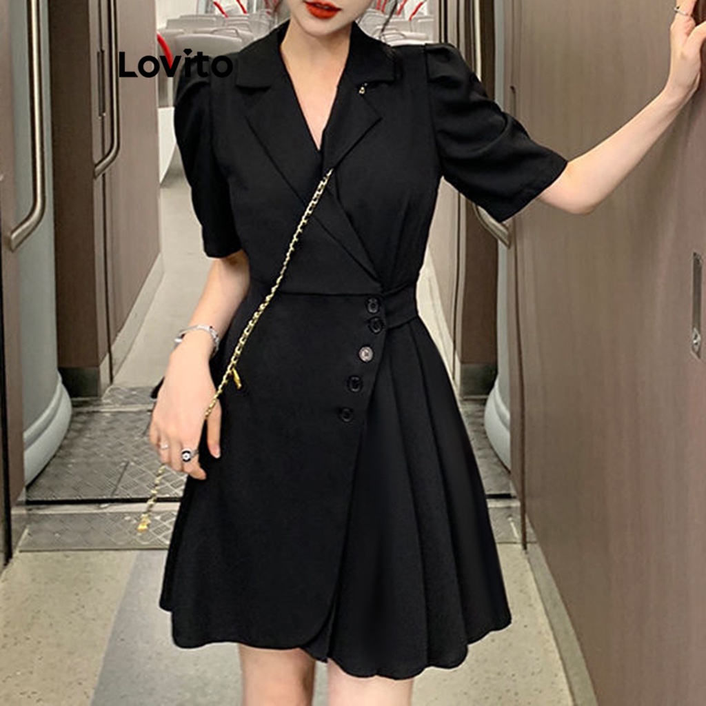 Lovito Women Pleated Dress LNE21092 | Shopee Philippines