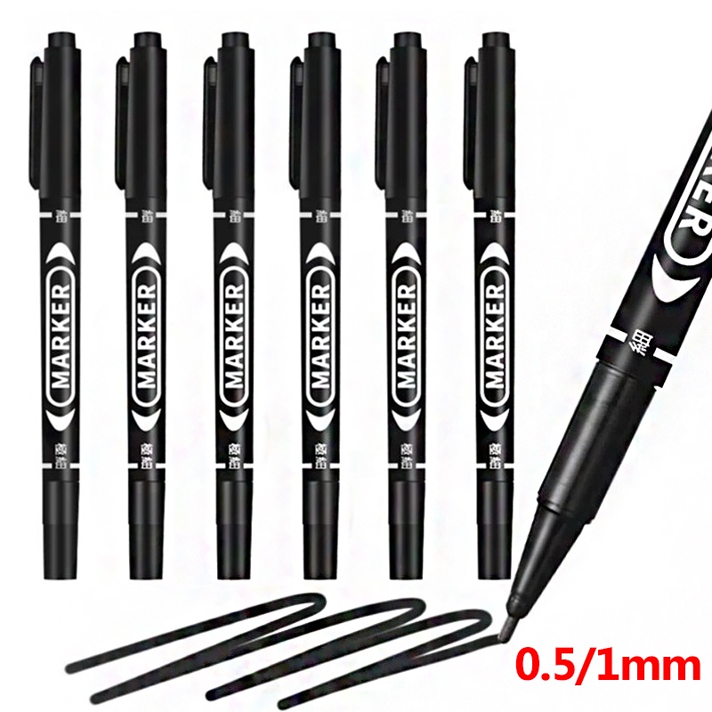0.5/1mm Double Headed Writing Pens/3 Colors Fast Dry Permanent Marker