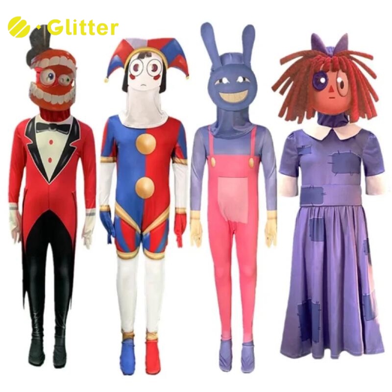 The Amazing Digital Circus Costume For Kids Boy Girl Pomni Jax Caine ...