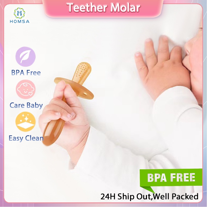 Baby Teether Molar Pacifier Silicone Hand Hold Teether Toddler Safety