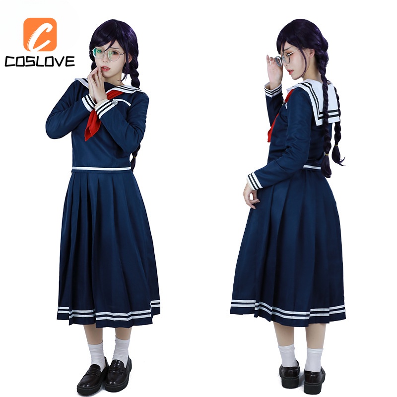 Anime Game Danganronpa Fukawa Toko Cosplay Full Set Costume Deep Blue ...