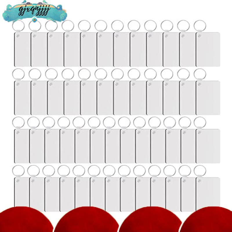 gjxqnjjjj50 Pieces White MDF Rectangle Sublimation Blanks Keychain ...