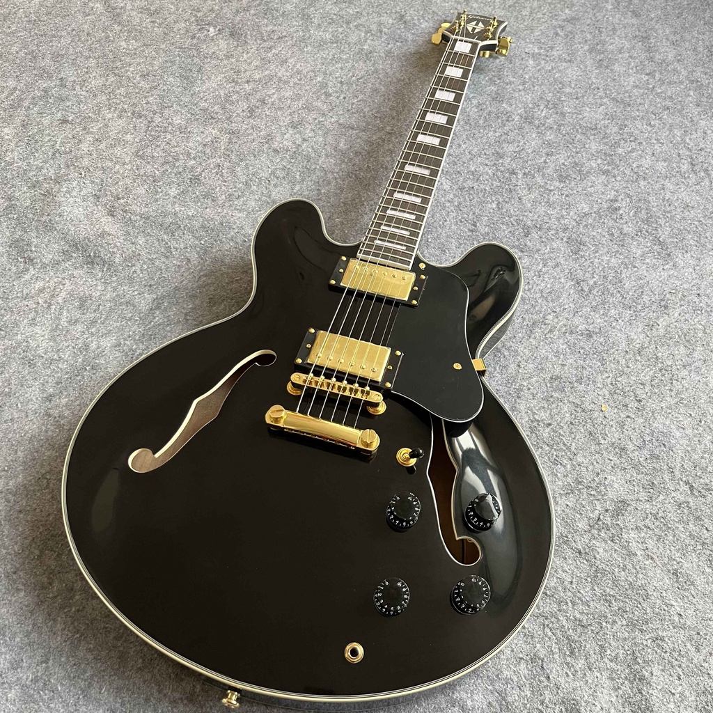 Gibson ES335 Semi hollow Body Black Body Electric Guitar Humbucker Pickups Rosewood Fingerboard