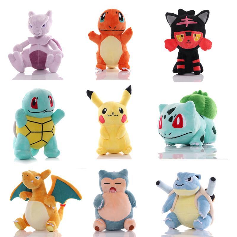 2024 Charmander Squirtle Bulbasaur Plush Toys Eevee Snorlax Jigglypuff