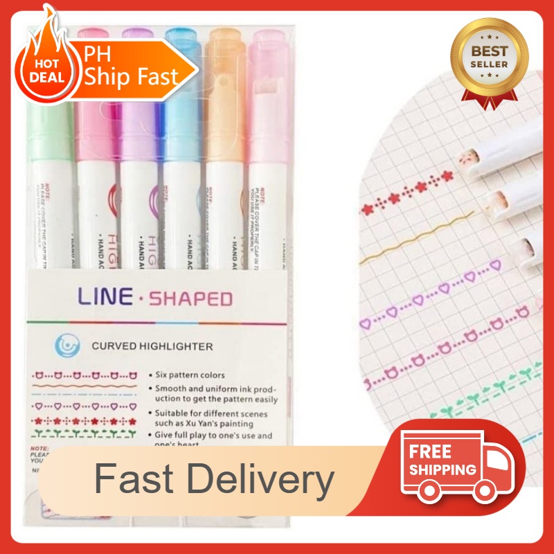 Highlighters in 6 colors are available for marking key places school