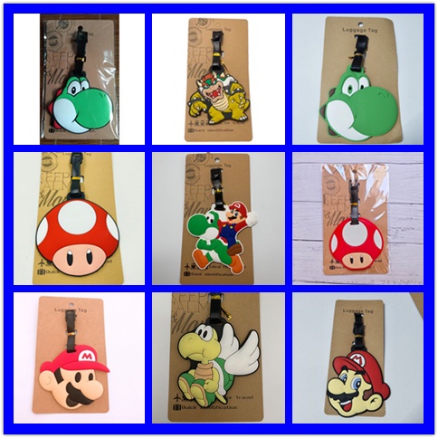 A must-have cartoon luggage tag Super Mario Mario Mushroom Head Luggage ...