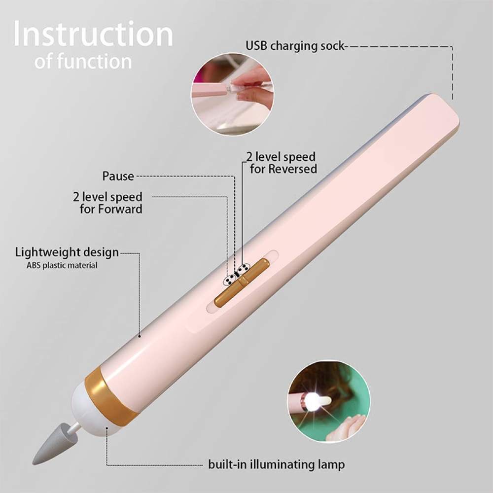 1 Set Gel Removing Nail Grinder Machine With Light For Portable Mini ...