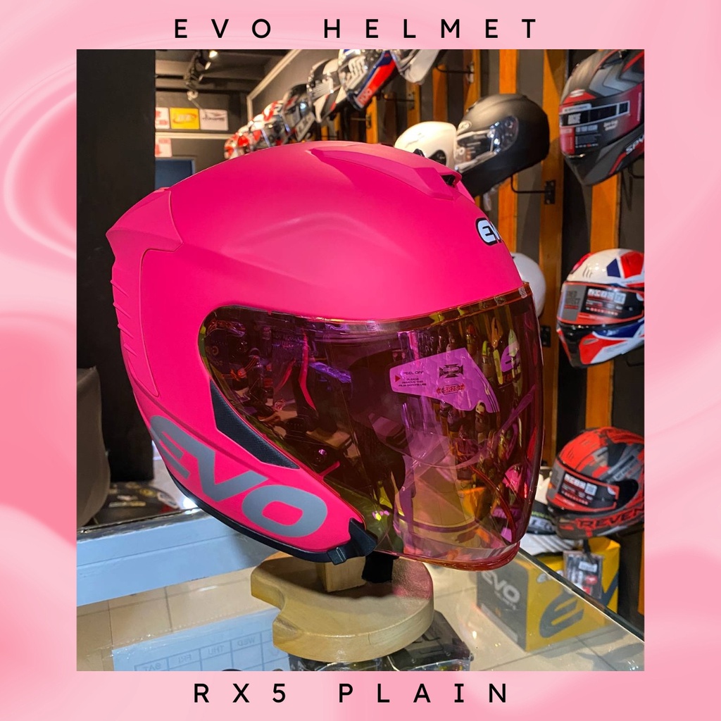 EVO HELMET RX5 plain fuschia half face Shopee Philippines