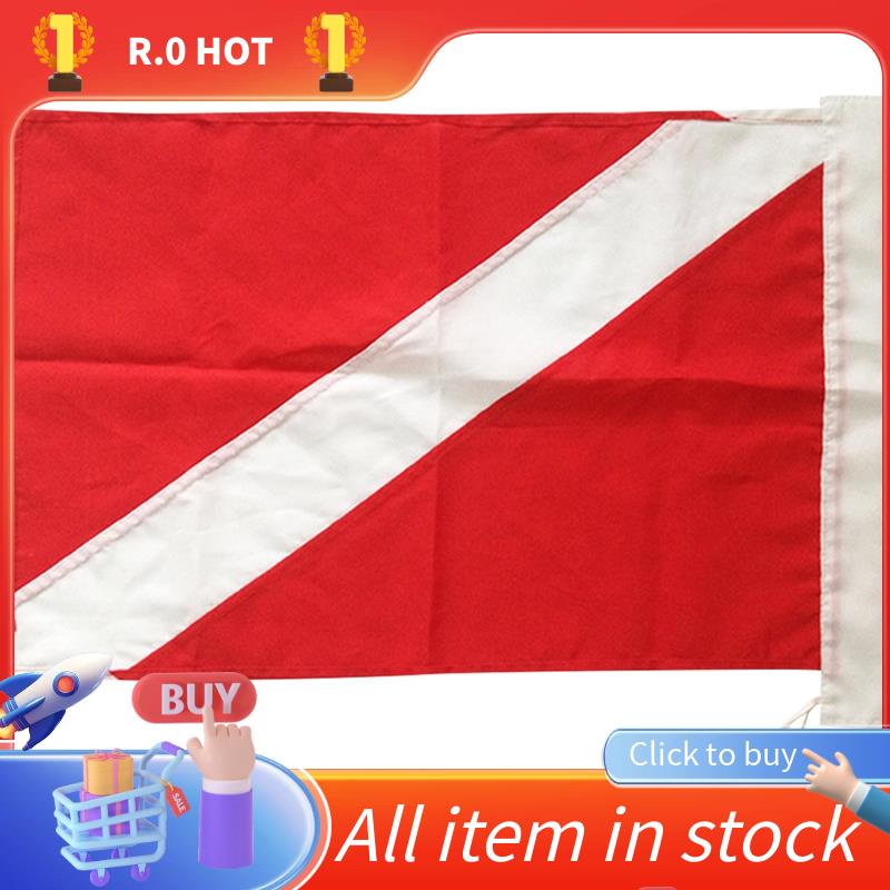 Taucherflagge Mit Stange | 50 Cm Gesamthöhe | Weiß-rot Für Mehr Sichtbarkeit