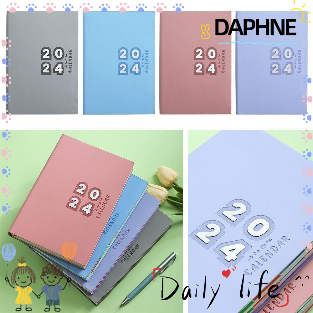 DAPHNE 2024 Agenda Book, 365 Days PU Leather Calendar Book, A5