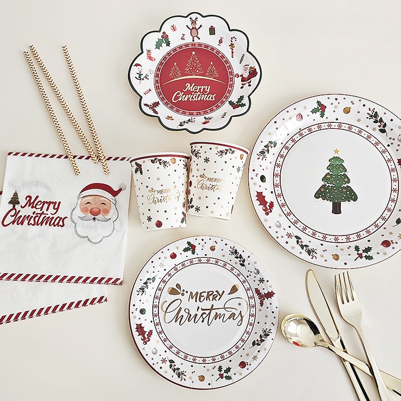 Christmas hotsell disposable tableware