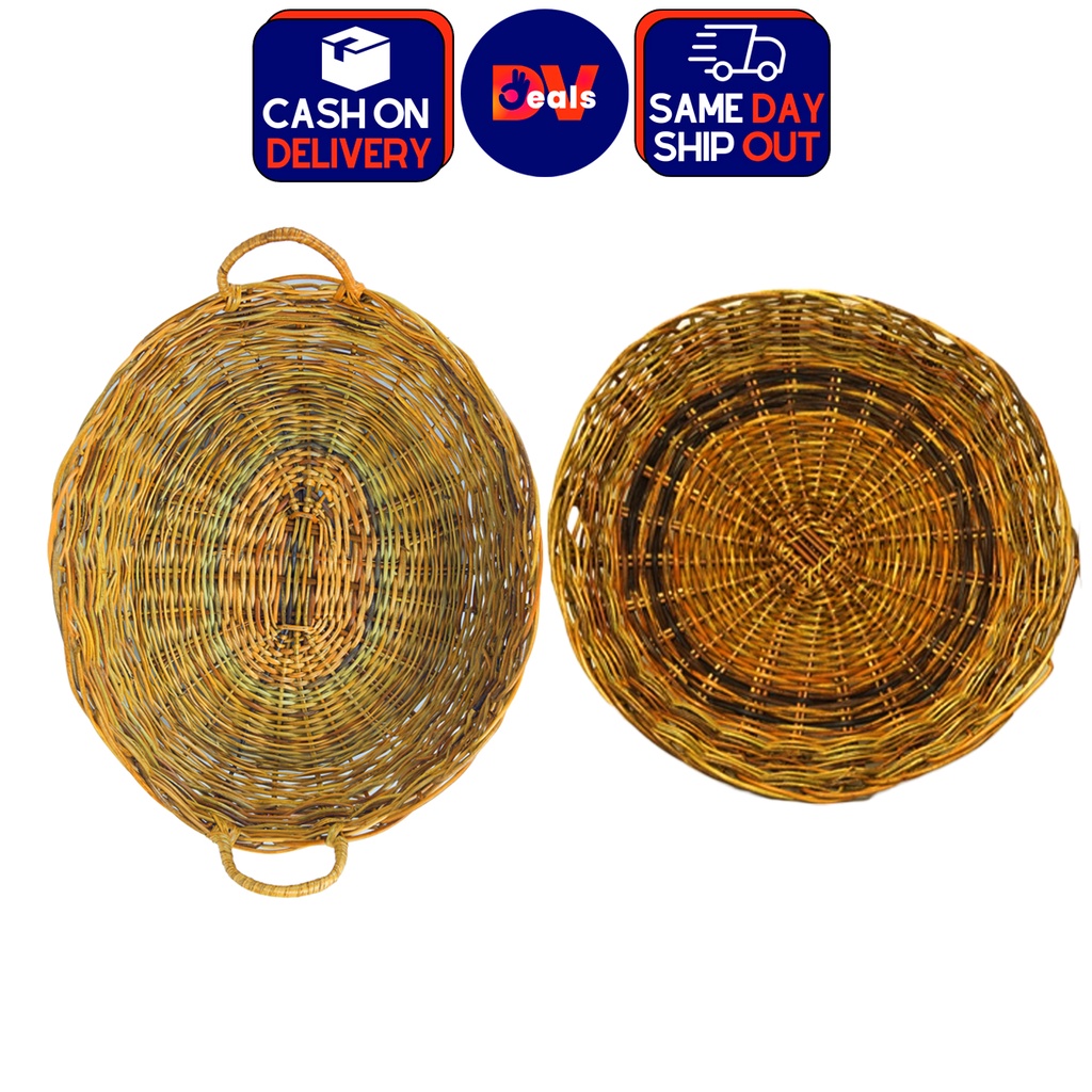DVDeals Reusable Round / Oval Rattan Fruit Bowl for Dinner, Party