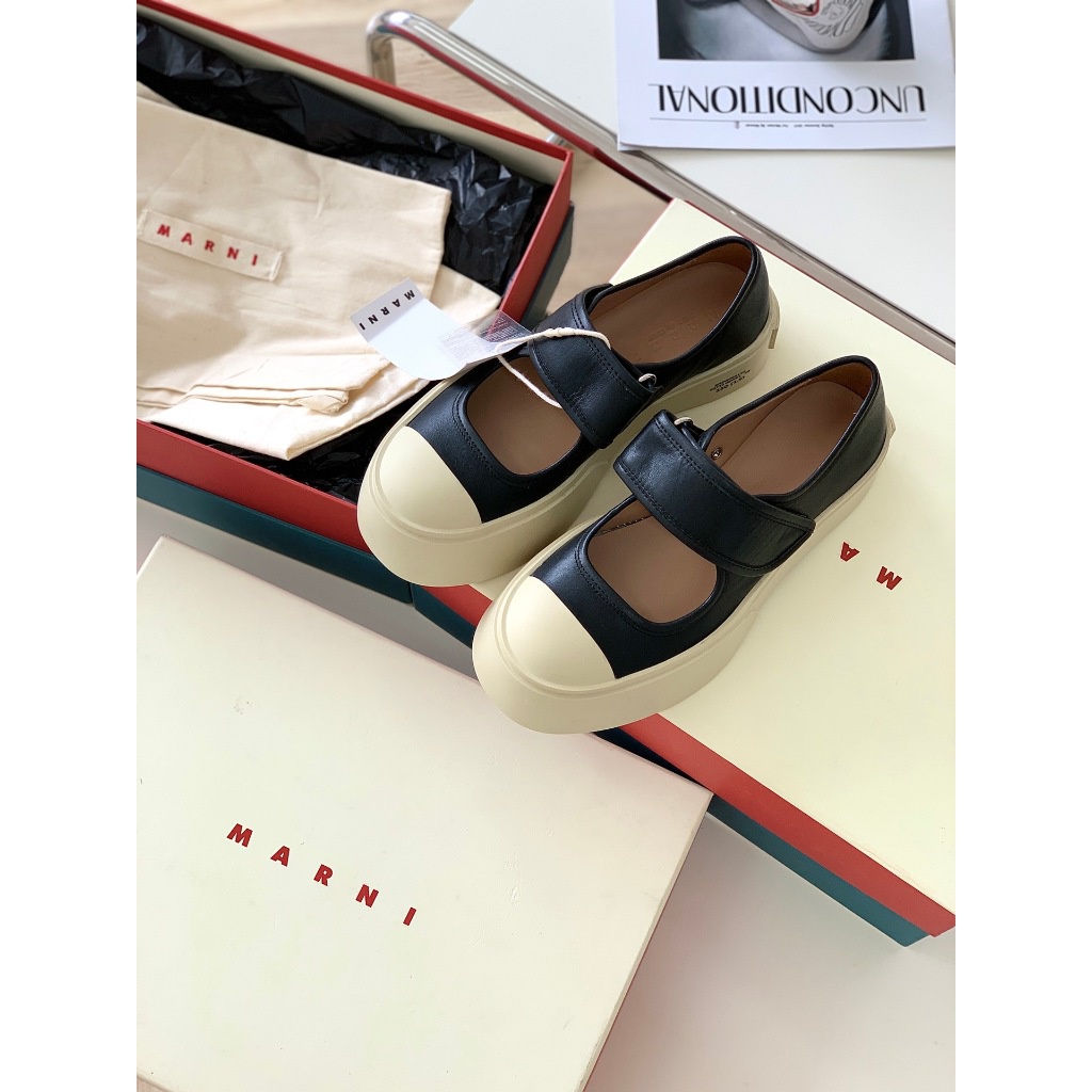 Marni 2023 Spring Autumn New Style Round Toe Thick-Soled Slip-On Shoes ...