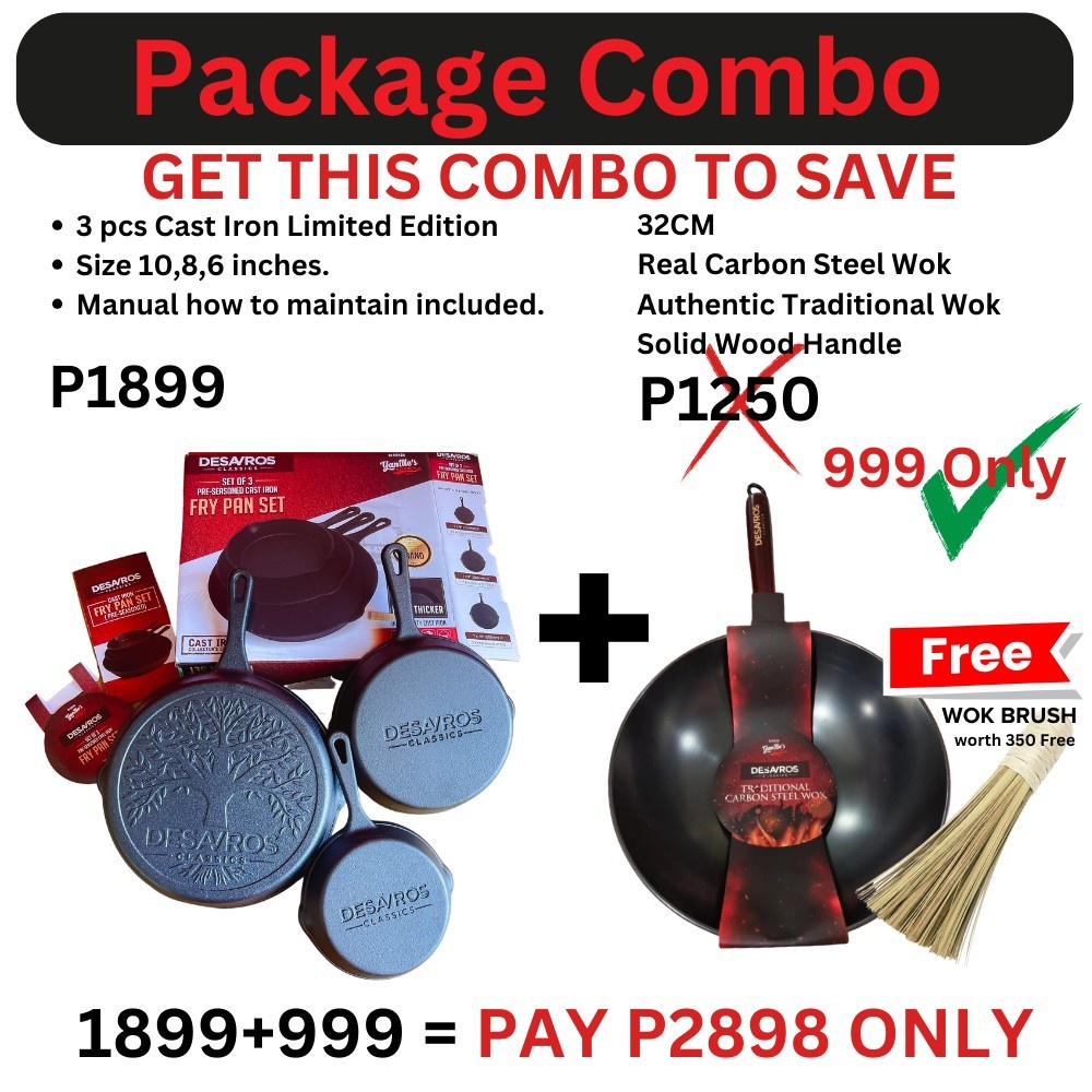 Desavros Pre Seasoned Cast Iron Pan (Set of 3) Shopee Philippines