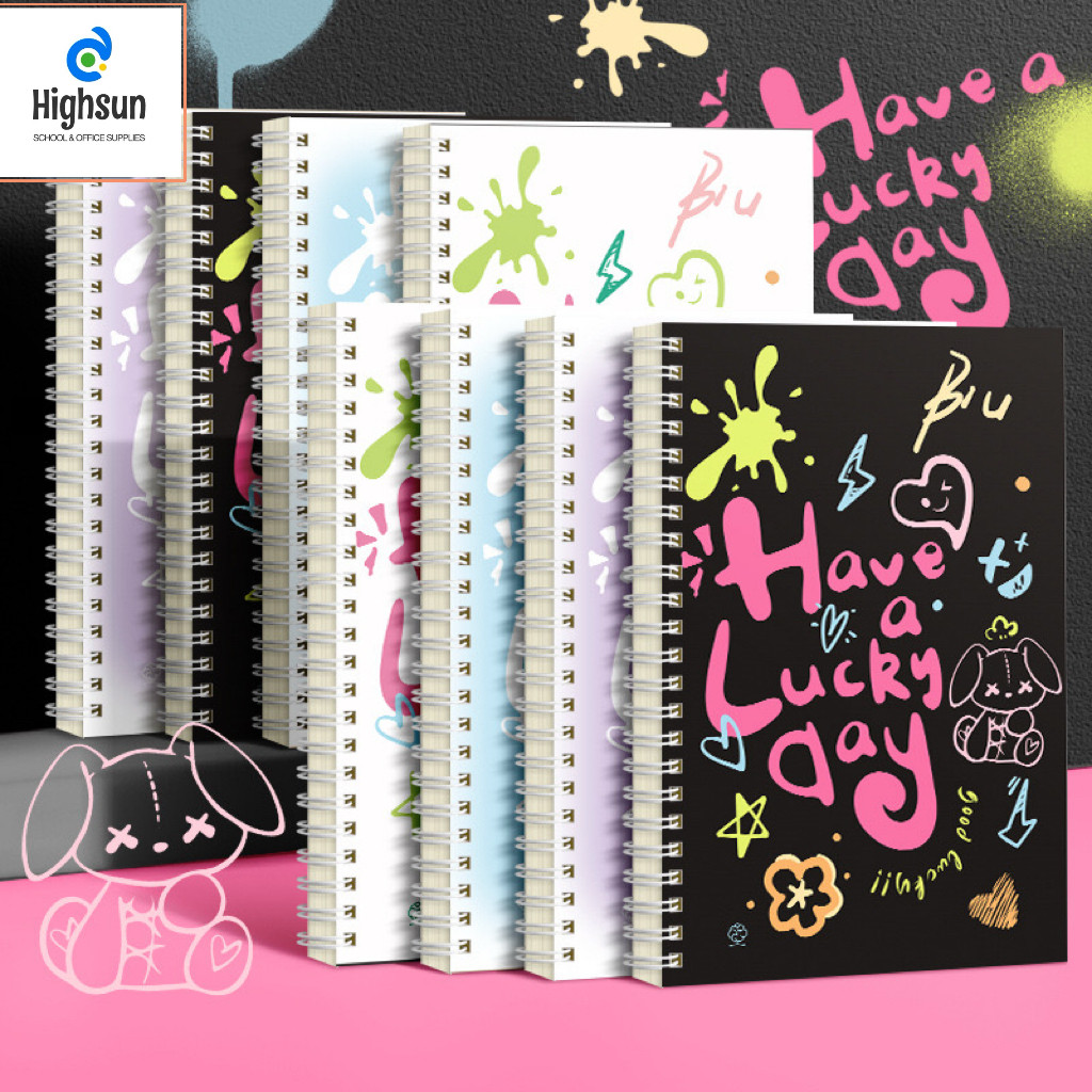 AKT A5 Spiral HAVE A LUCKY DAY COIL Notebook Line Writing Notebooks ...