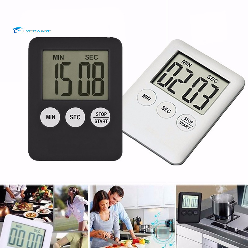SILVERWARE ic Square LCD Digital Timer Kitchen Cooking Countdown Alarm ...
