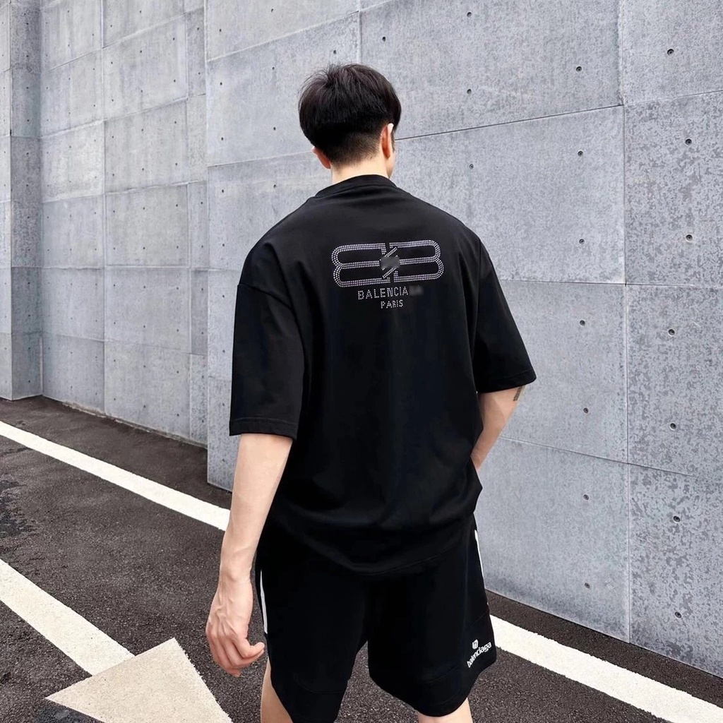 Balenciaga Oversized BB Logo T-shirt Black