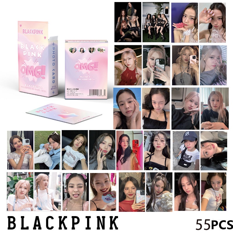 50-55pcs BLACK-PINK Laser Holographic Lomo Cards 7th Anniversary Album ...