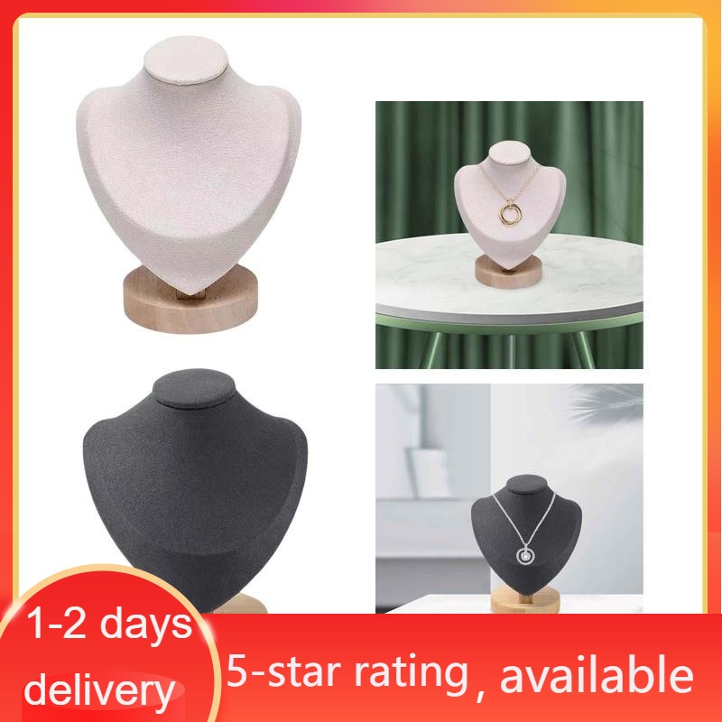 thumbnail image 2 of Saga Velvet Necklace Display Bust – Padded Jewelry Stand For Chains And Pendants, Unisex, Novelty Shape 2 of 5