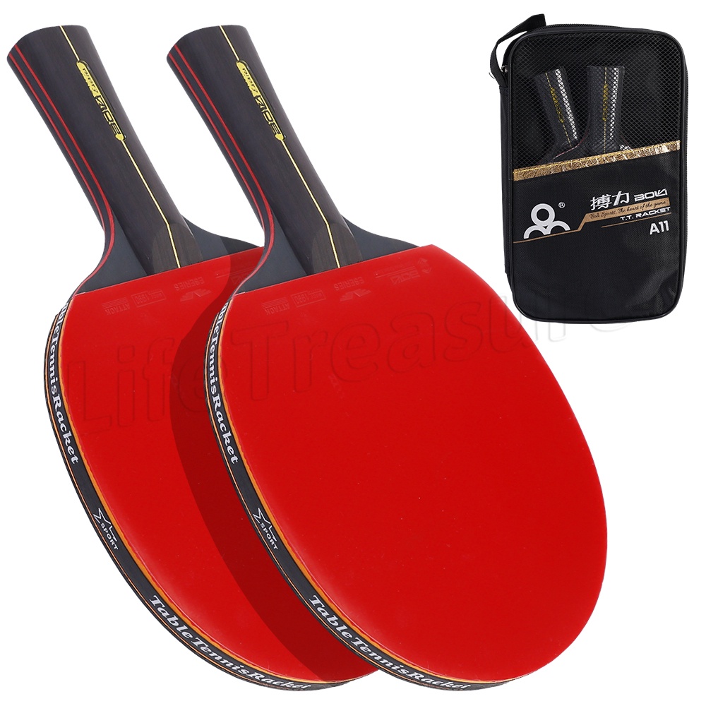 Professional Ping Pong Racket Set / Boli A11 Pimplesin Rubber Bats/ 6