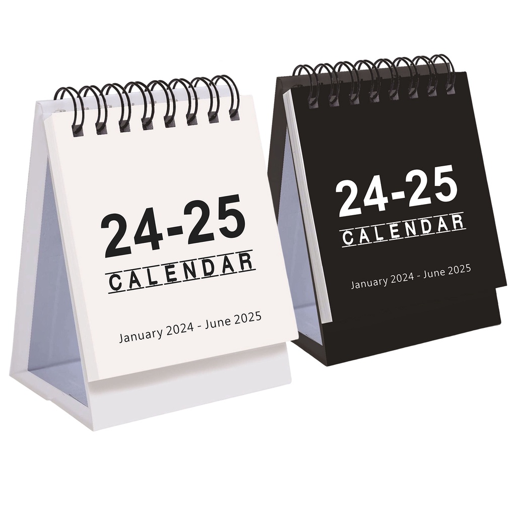 Small Desk Calendar 18 Month Jan 2024 to June 2025 TwinWire Binding