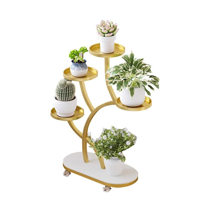 2023 New Flower Rack Living Room Floor-Standing Multi-Layer Mobile Iron ...