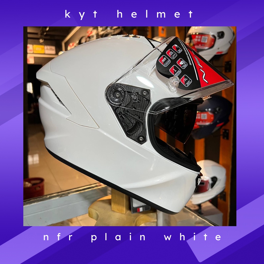 Kyt Helmet Nfr Dual Visor Fullface Gloss White Shopee Philippines