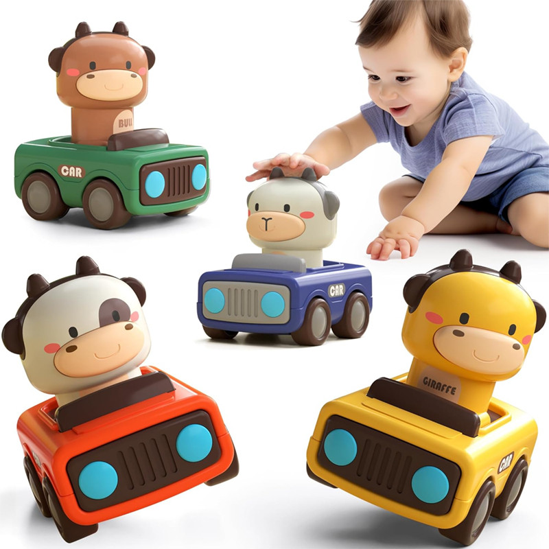 NEW Baby Toys Learn Press to Go Car Toys for Toddlers 1-3, Baby Animal  Racing Cars for Infant 6-9-12-18 Months 1-2 Years Gift