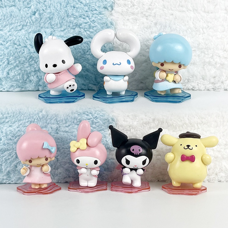 7pcs/set Cartoon Kuromi Cinnamoroll My Melody Pompompurin Pochacco ...