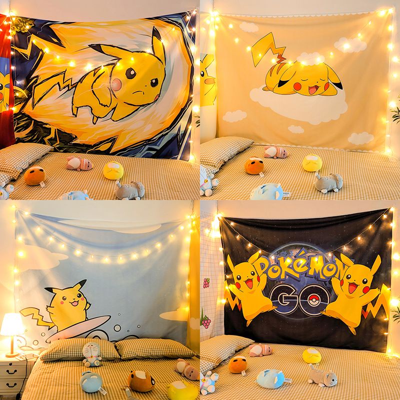 Pokémon Pikachu background tapestry kids room bedside decoration ...