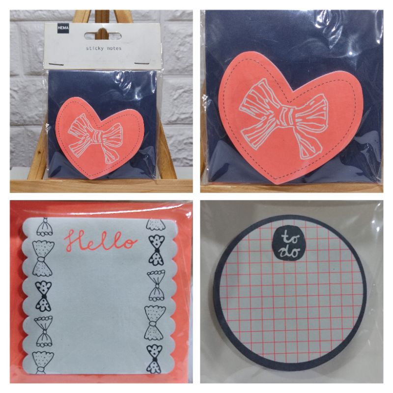 HEMA Sticky Notes 3Pcs/Pack (Bows, Grid) Shopee Philippines