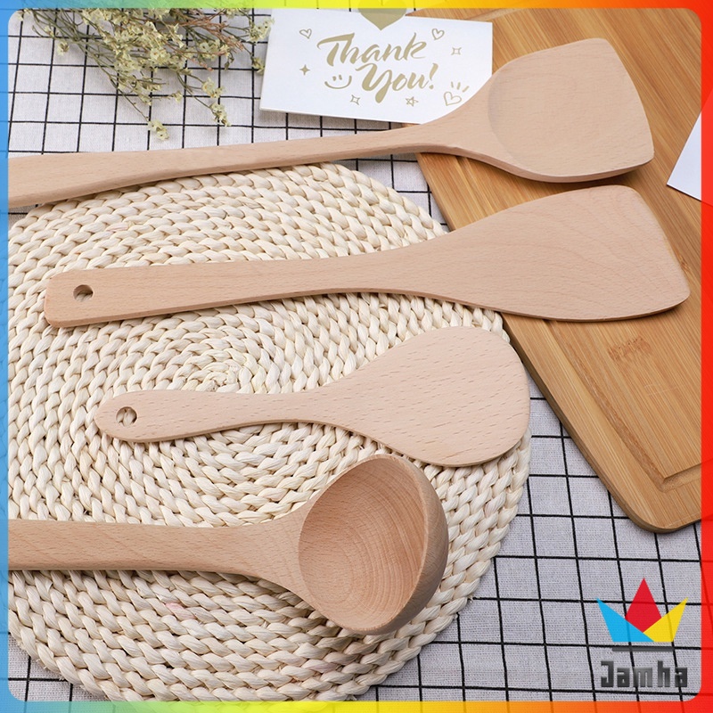 Jamha Bamboo spatula Kitchen Utensils High Temperature Non-Stick Pan ...