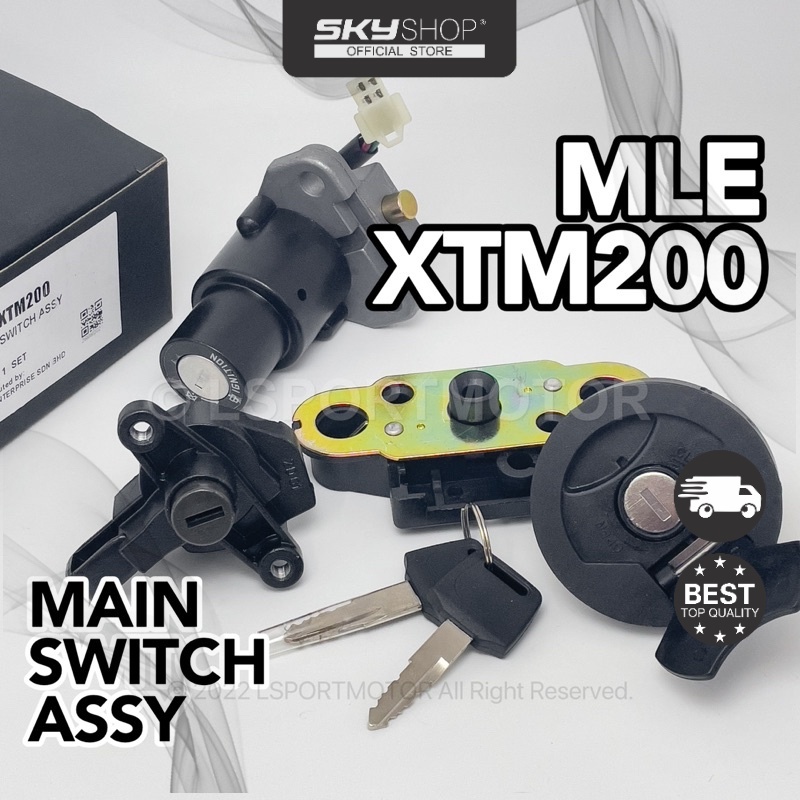 MLE XTM200 MAIN SWITCH ASSY IGNITION SWITCH KEY LOCK STARTER SWITCH SEAT LOCK SWITCH MLEXTM200