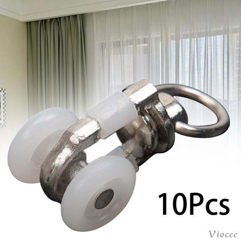 [Viocee] 10 Pieces Curtain Track Gliders Curtain Rail Track Pulley with