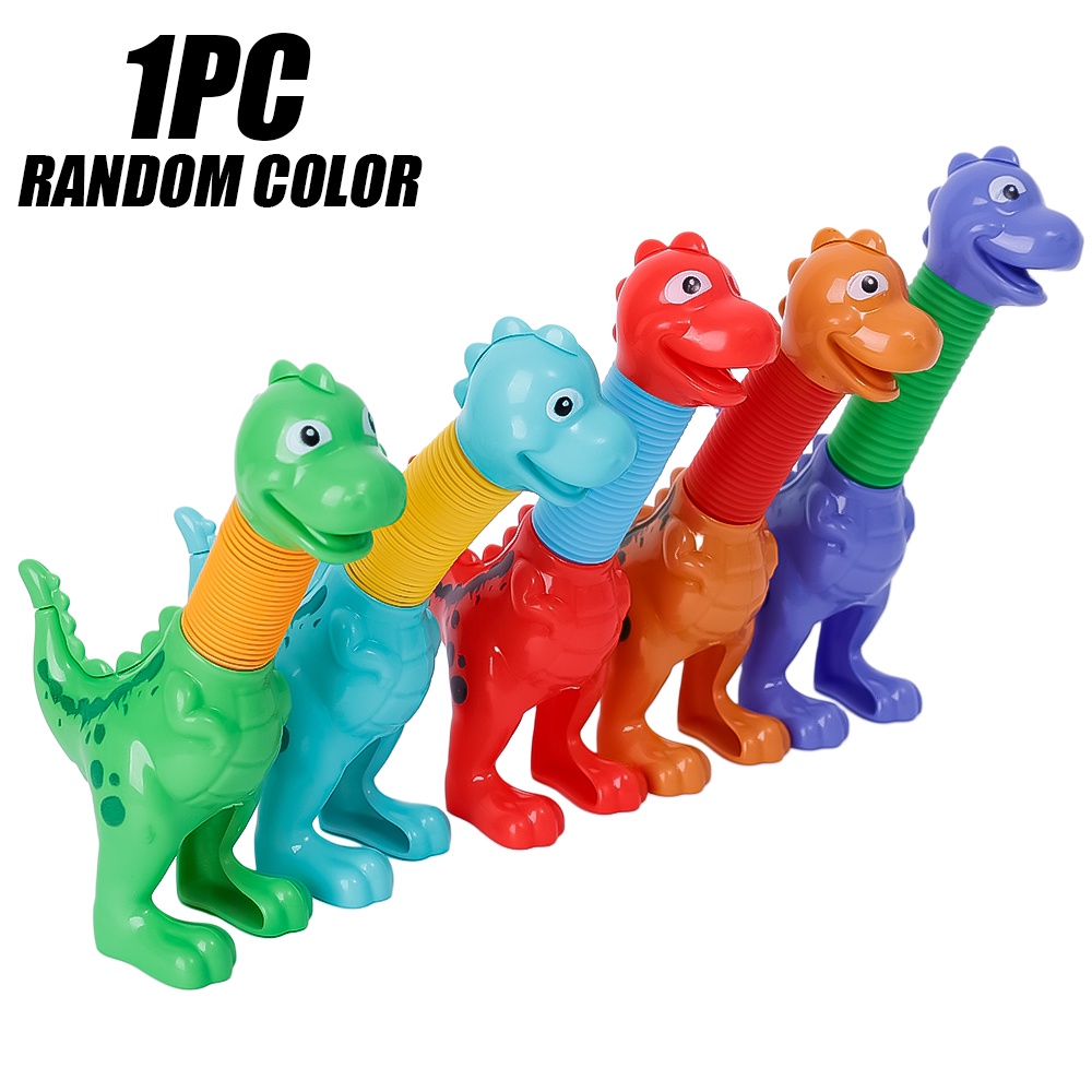 Variable Fun Cartoon Dinosaur Telescopic Tube Toys Kids Puzzle Stretch ...