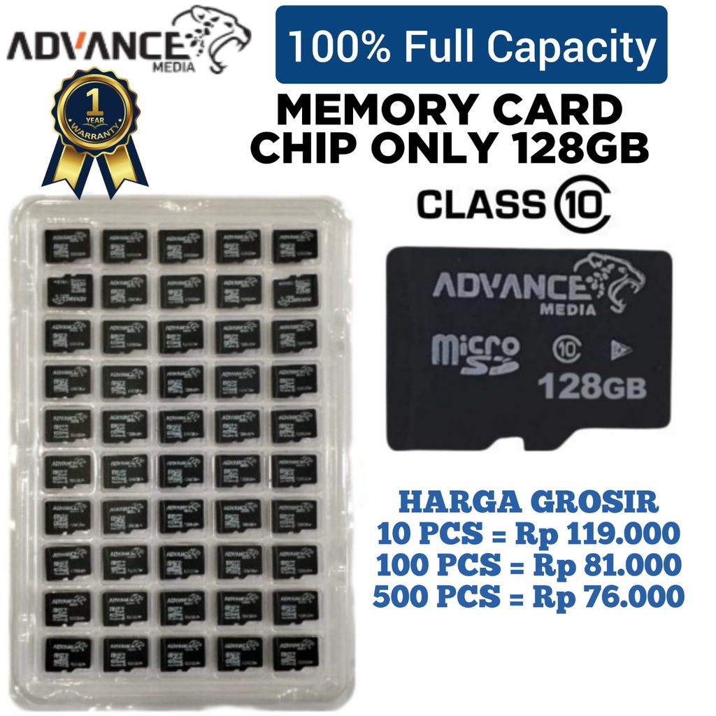 Advance Class 10 Micro SD Original Memory Card Chip Only 128GB MMC