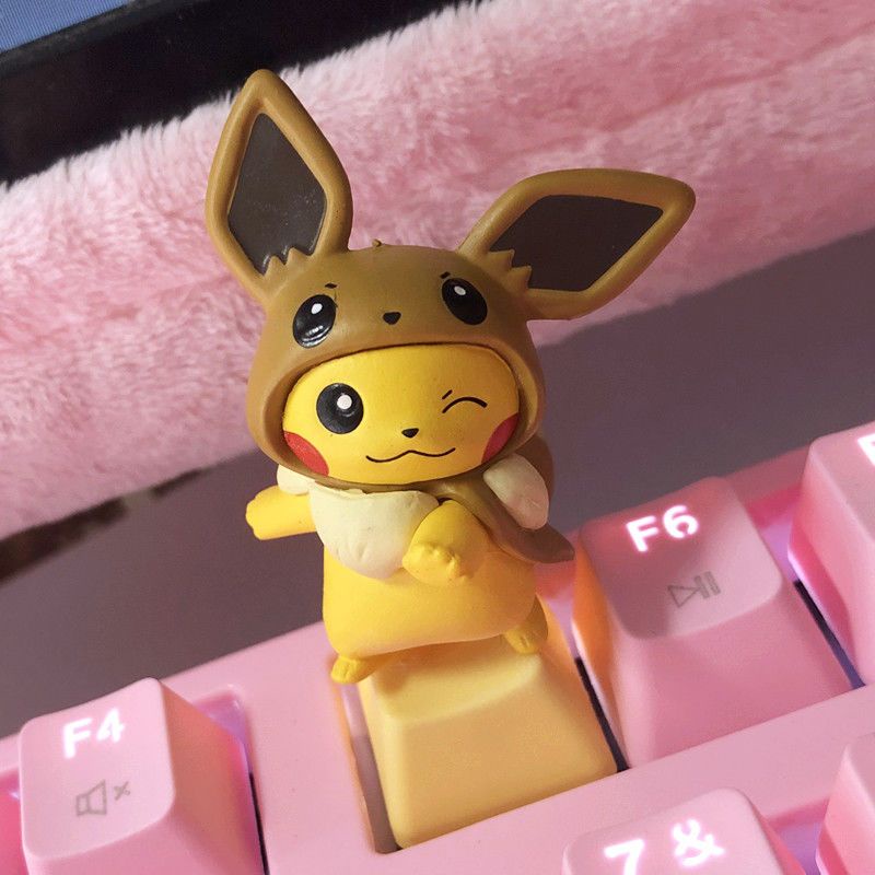 Cute Yellow Pikachu Single Keycap Pok é mon Elf Personalized DIY ...