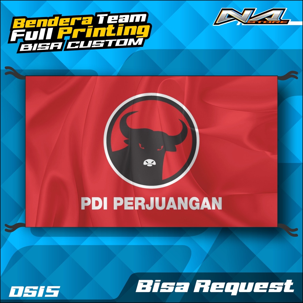 Mini Flag, Banner, PDI PERJUANGAN Custom Full Printing Satin Fabric ...