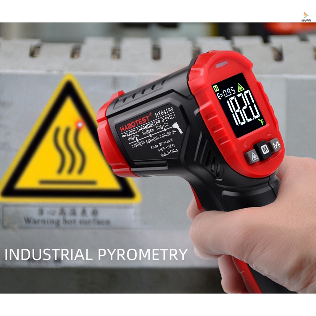 HABOTEST HT641A+ Infrared Thermometer -58~752℉ Non-contact Digital ...