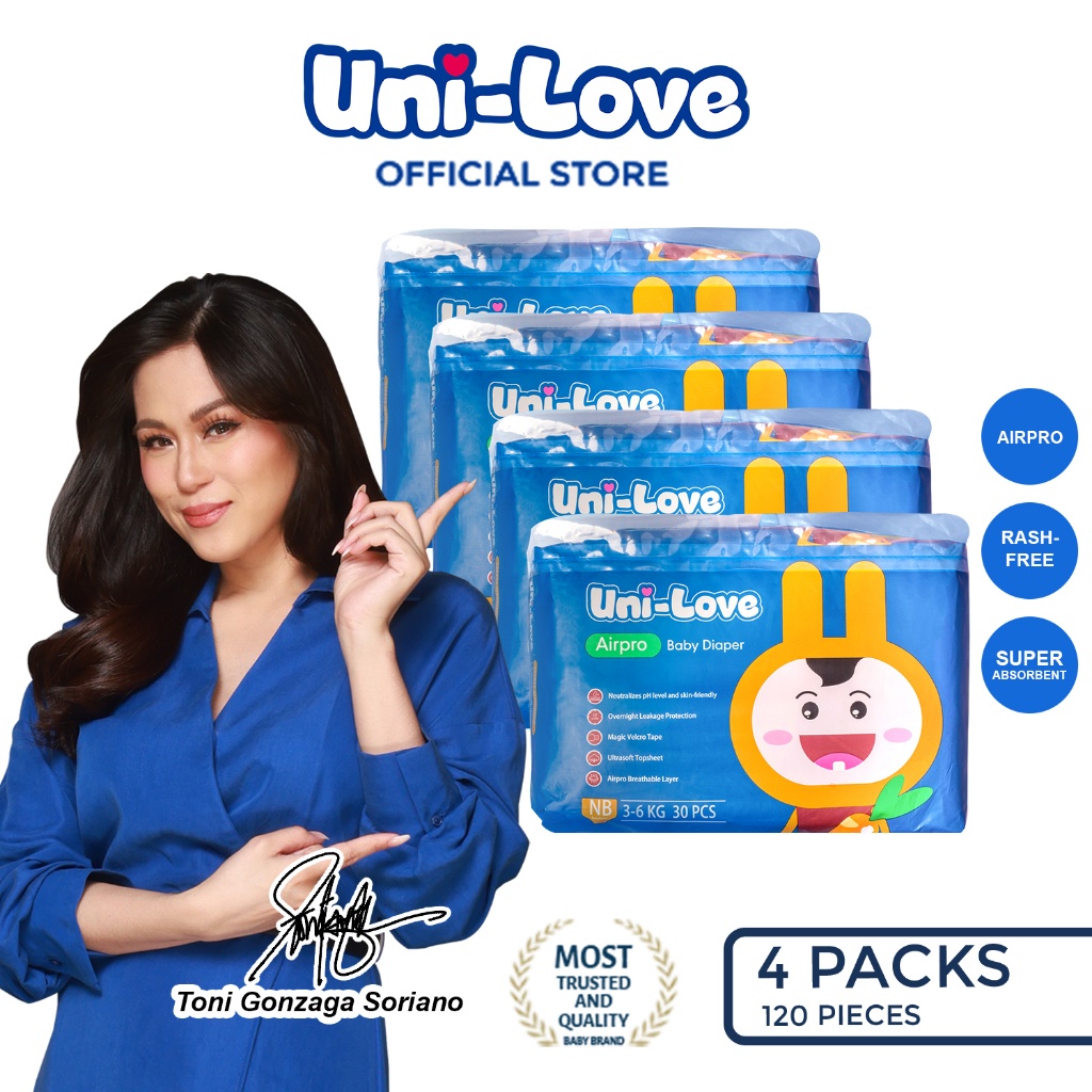 UniLove Airpro Baby Diaper 30's (Newborn) Pack of 4 – Uni-Love PH