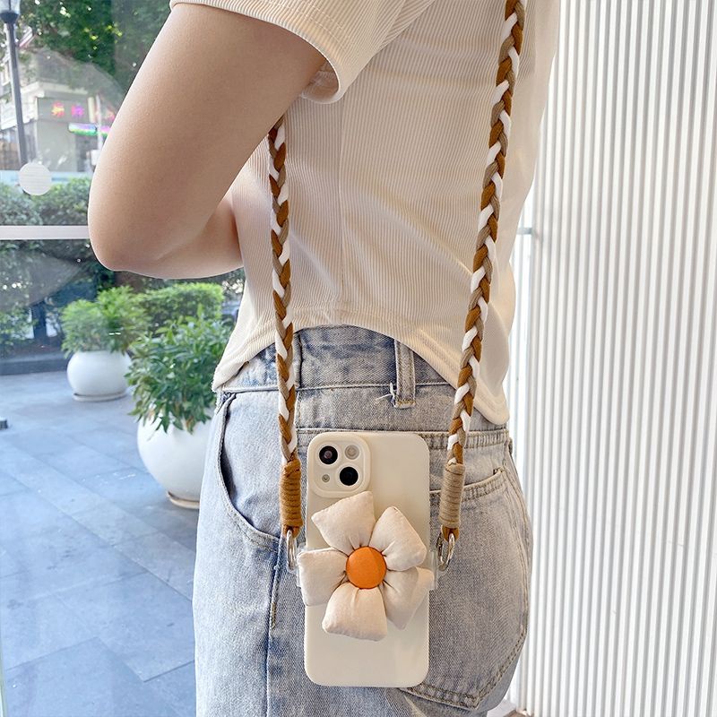Flower Mobile Phone Back Clip Lanyard Diagonal Rope Girl Strap Rope ...