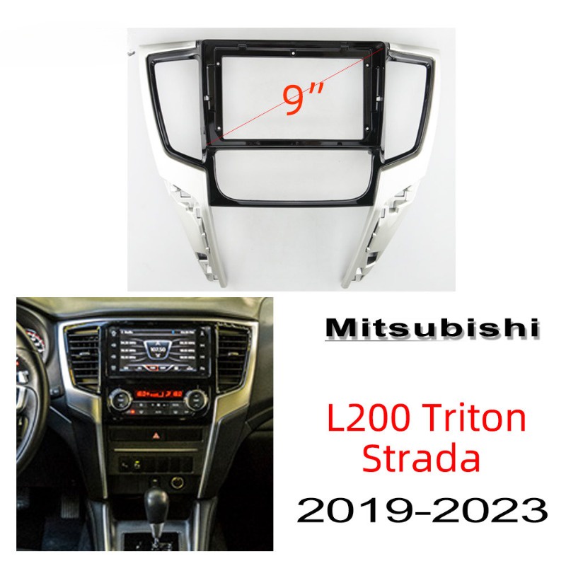 9inch android head unit player fascia 2din radio frame car dash