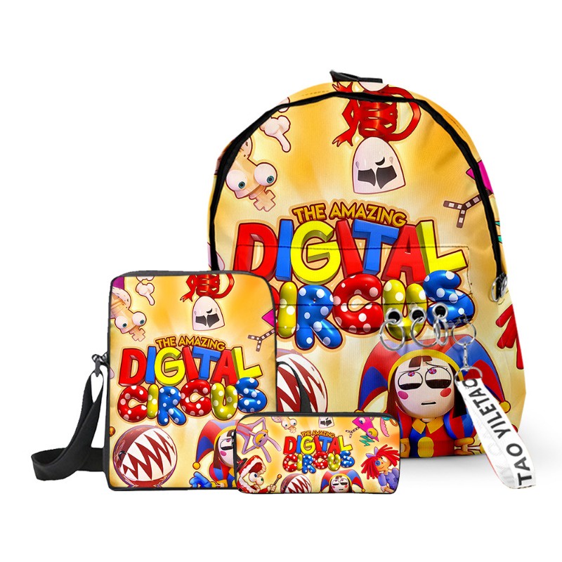 The Amazing Digital Circus School Bag for Primary School Girls Boys Backpack Pen Case 3pcs set Bag Pack for Kids Smiggle Backpack Schoolbag Shopee Philippines