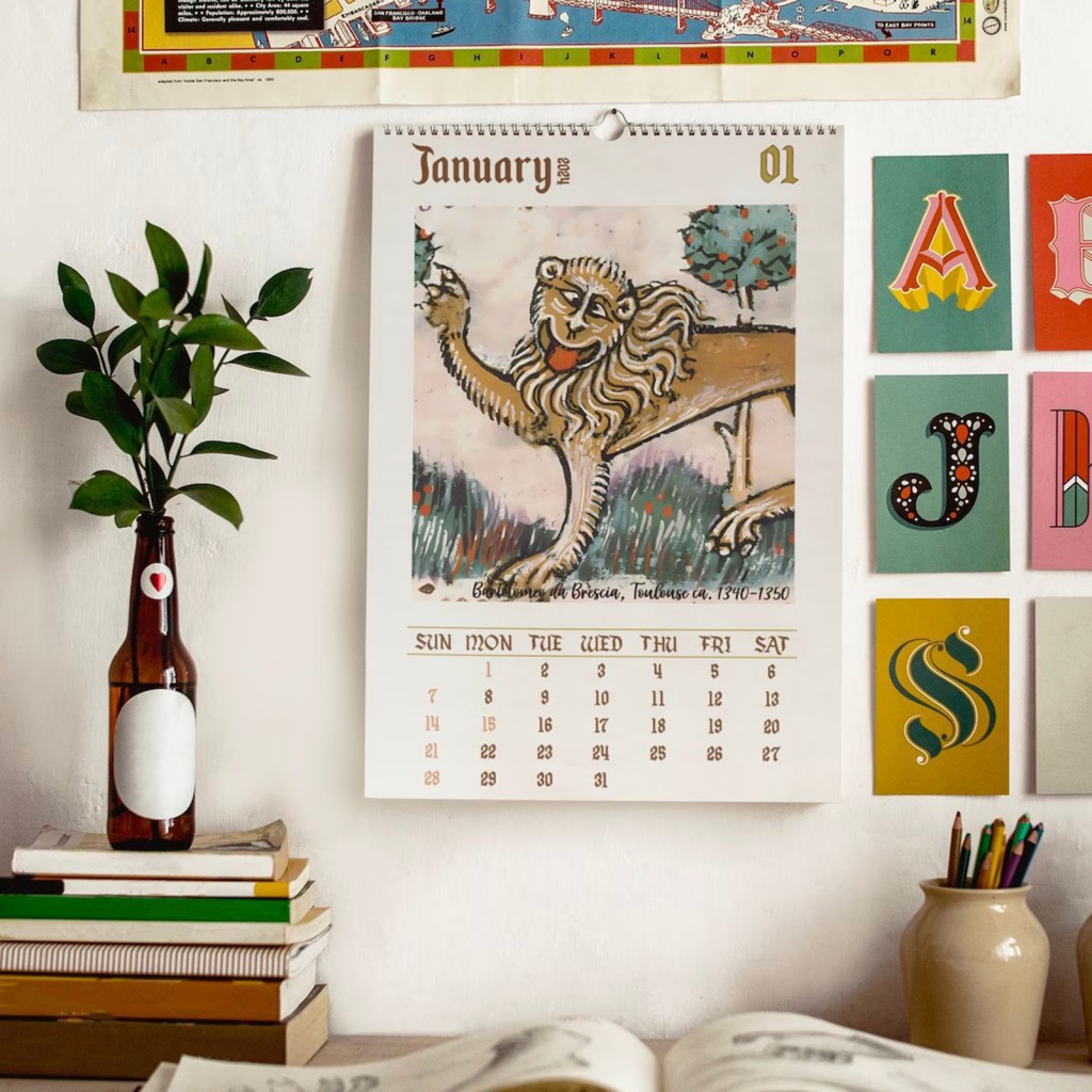 Bestus Lion 2025 Calendar Quirky Lion Calendar 2025 Funny Lion Wall