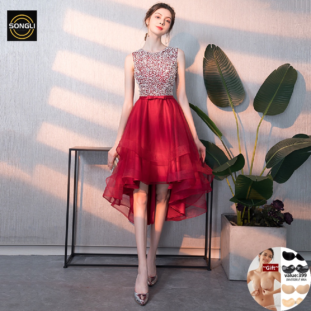 Banquet Evening Dress Women's New Short Front Back Long Walk Show